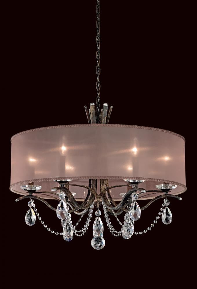 Vesca 6 Light 120V Chandelier in White with Heritage Handcut Crystal