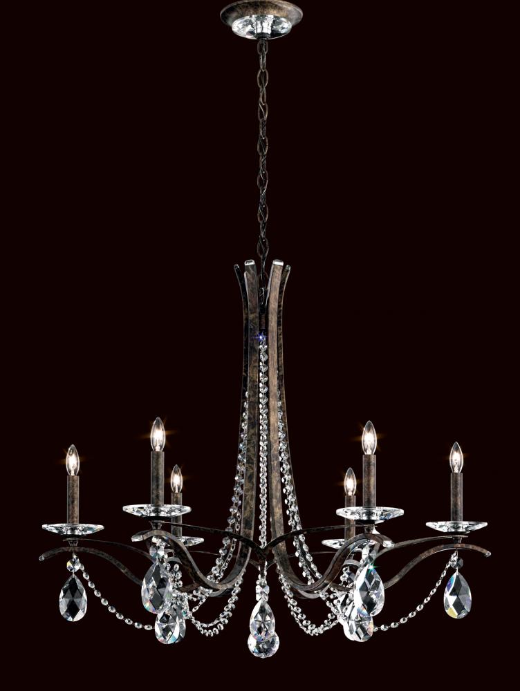 Vesca 6 Light 120V Chandelier in Etruscan Gold with Heritage Handcut Crystal