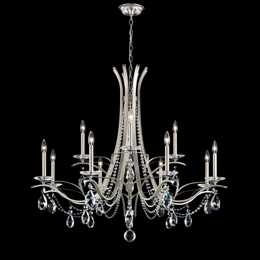 Vesca 12 Light 120V Chandelier in Black with Radiance Crystal