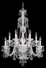 Schonbek 1870 2997-40H - Sterling 12 Light 120V Chandelier in Polished Silver with Clear Heritage Handcut Crystal