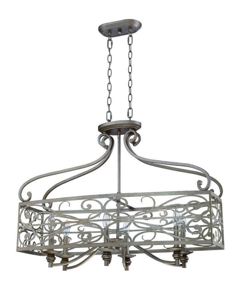 Worthington 6 Light Linear Chandelier in Athenian Obol