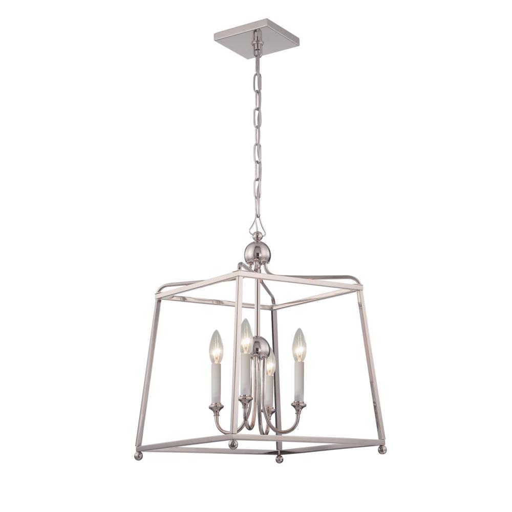 Libby Langdon Sylvan 4 Light Polished Nickel Mini Chandelier