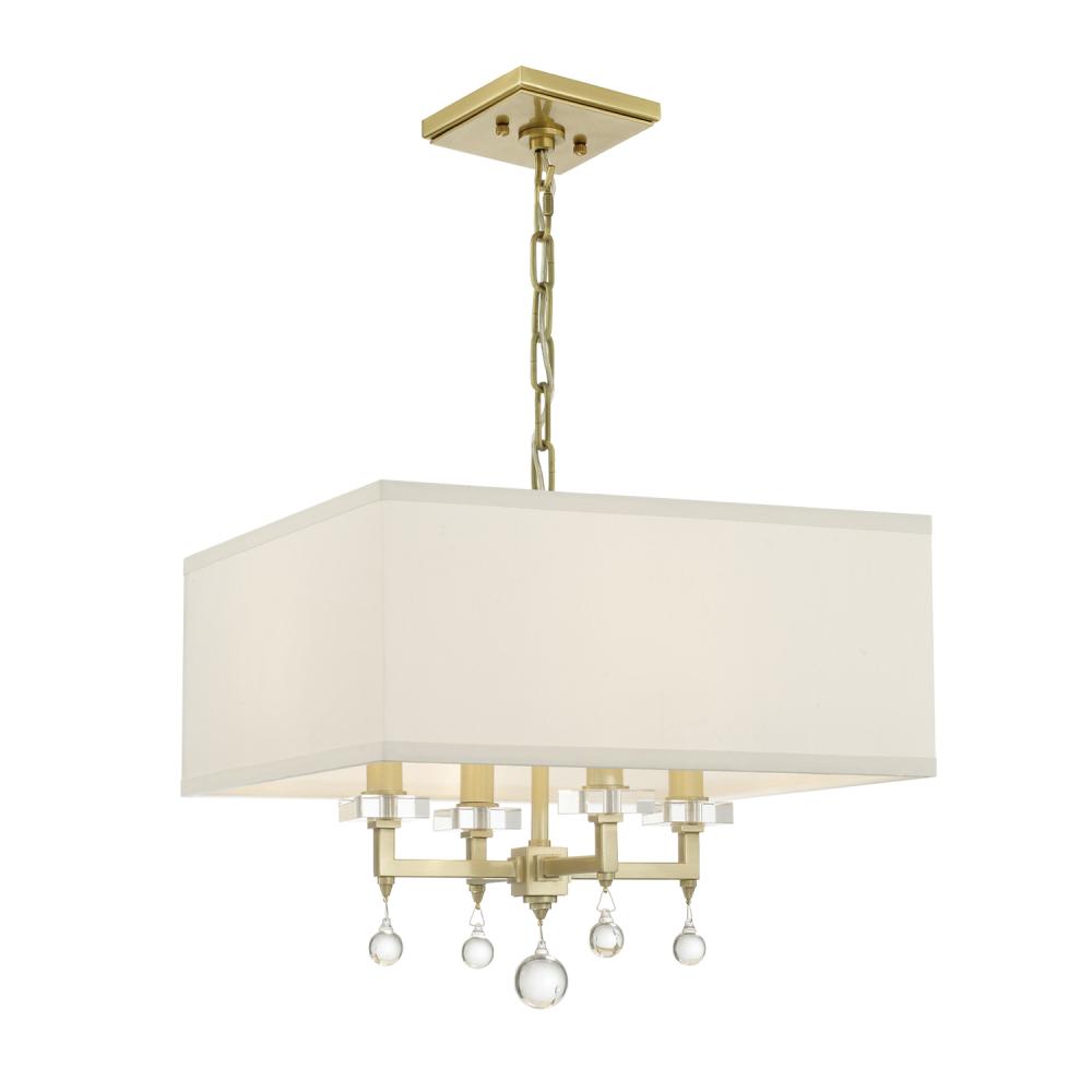 Paxton 4 Light Aged Brass Chandelier