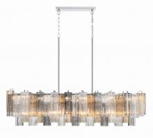 Crystorama ADD-317-CH-AU - Addis 14 Light Polished Chrome Linear Chandelier