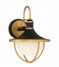 Crystorama ATL-701-MK-TG - Atlas 1 Light Matte Black + Textured Gold Outdoor Sconce