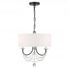 Crystorama DEL-90803-MK - Delilah 3 Light Matte Black Mini Chandelier