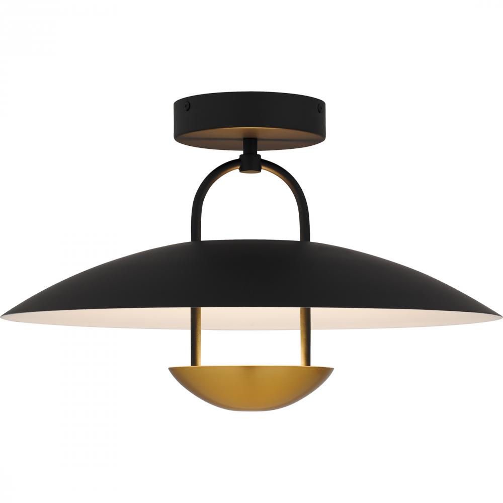 Bingham Matte Black Semi-Flush Mount