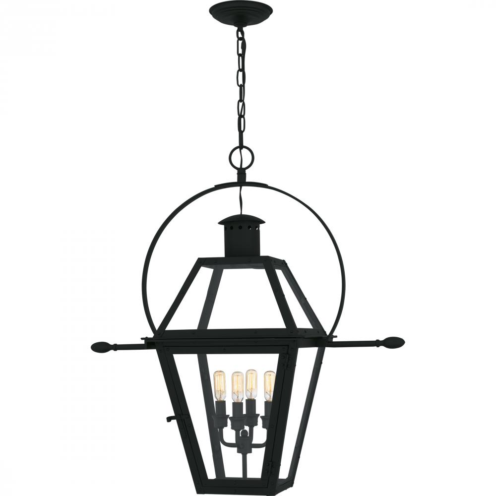 Rue De Royal 4-Light Earth Black Outdoor Hanging Lantern