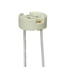 Satco Products Inc. 80/1816 - GU7 Porcelain Halogen Socket; 6" 18 GA 250C Teflon Wire; 3/8" Height; 7/8" Diameter;