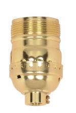 Satco Products Inc. 90/1412 - Short Keyless Socket; 1/8 IPS; Aluminum; Brite Gilt Finish; 660W; 250V; Uno Thread