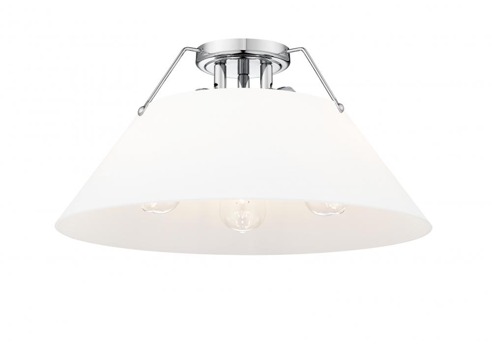 Orwell 3-Light Flush Mount in Chrome with Opal Glass