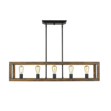 Golden 0270-LP BLK - Sutton 5 Light Linear Pendant in Matte Black