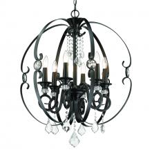 Golden 1323-6 BLK - Ella 6 Light Chandelier