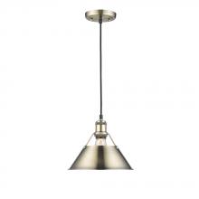 Golden 3306-M AB-AB - Orwell 10" Wide Medium Pendant in Aged Brass