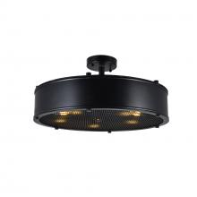 CWI Lighting 9904C20-5-101 - Tigris 5 Light Drum Shade Flush Mount With Black Finish