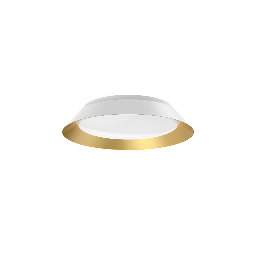 Jasper 14-in White/Gold LED Flush Mount