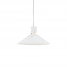 Kuzco Lighting Inc 493216-WH/GD - Vanderbilt 16-in White With Gold Detail 1 Light Pendant