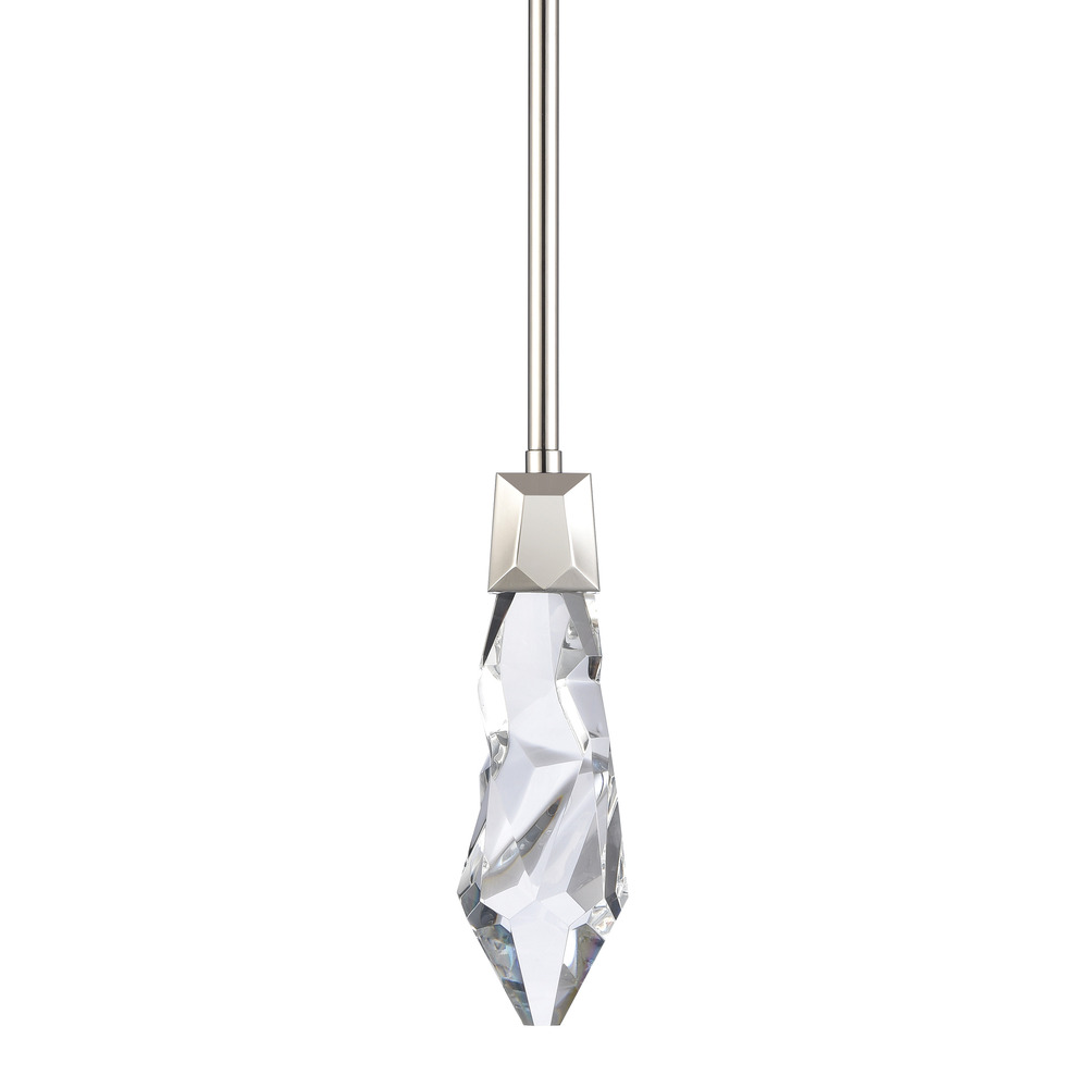 LED 3CCT Inimitable Crafted Crystal Polished Nickel Mini-Pendant