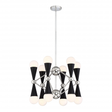 ZEEV Lighting CD10220-12-PN+MBK - 12-Light 22" Geometric Prism Decorative Chandelier