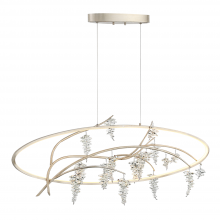 ZEEV Lighting CD10290-LED-SL-AG - LED 48" Organic Oval Silver Leaf & Anitque Gold Linear Crystal Chandelier