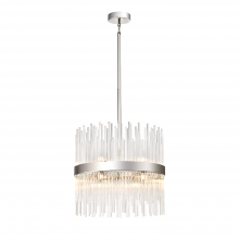 ZEEV Lighting CD10405-12-PN - 12-Light 18" Sleek Polished Nickel Banded Crystal Drum Chandelier