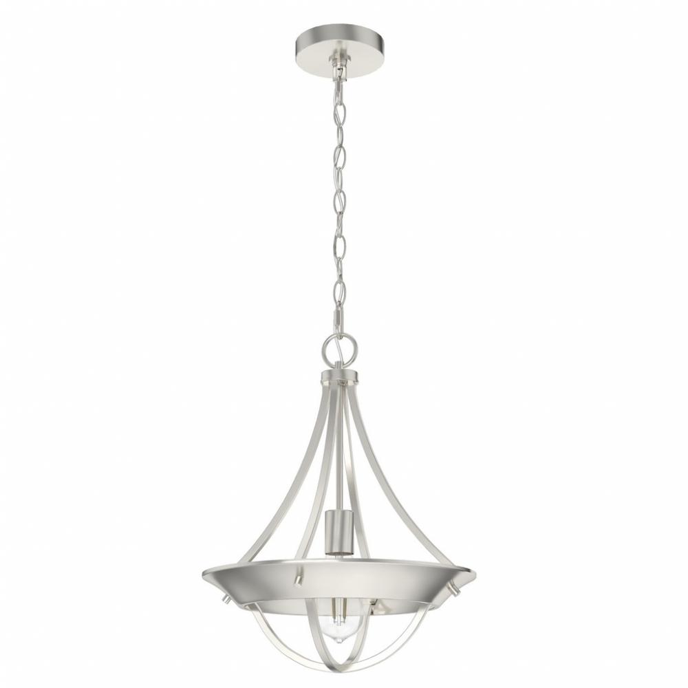 Hunter Perch Point Brushed Nickel 1 Light Pendant Ceiling Light Fixture