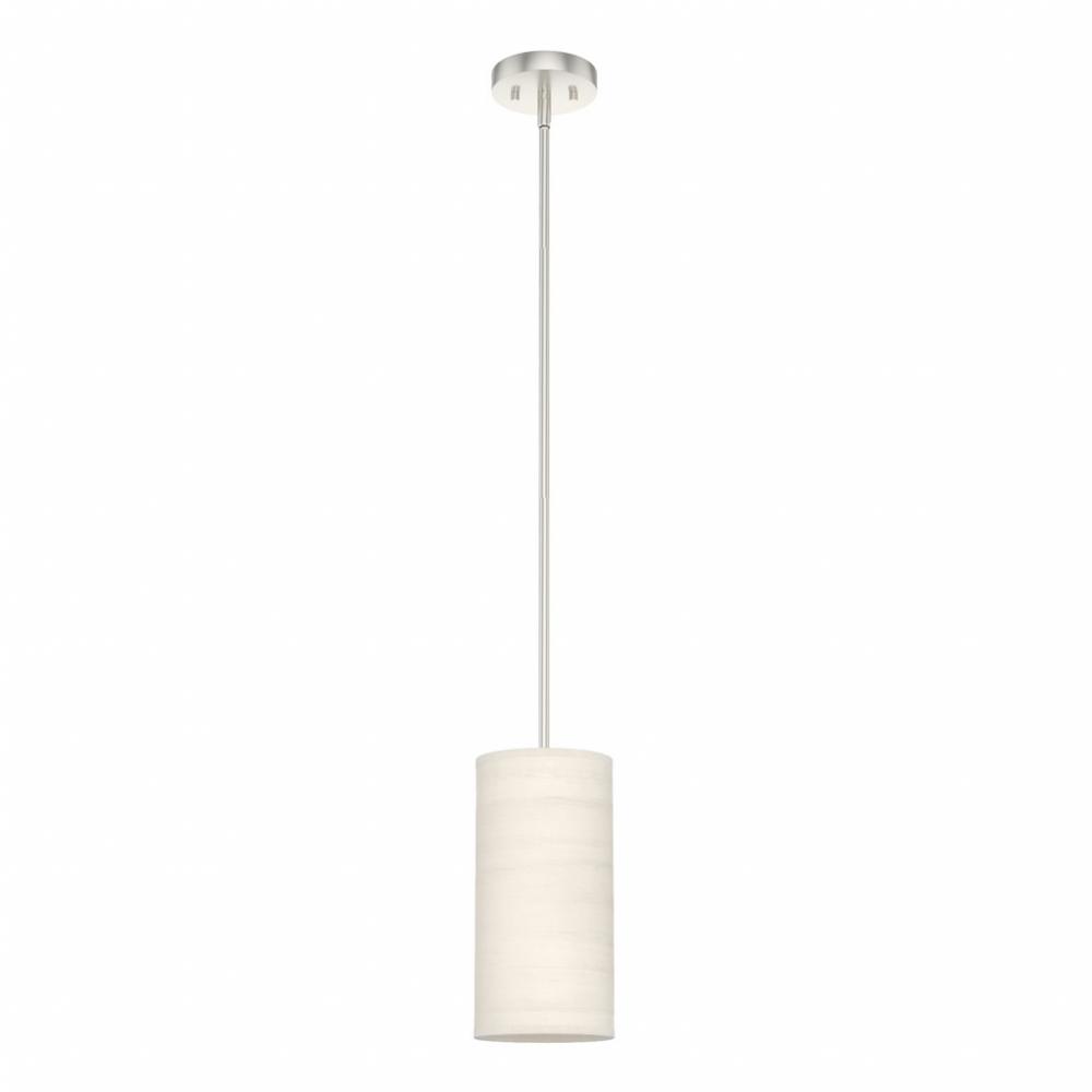 Hunter Solhaven Bleached Alder and Brushed Nickel 1 Light Pendant Ceiling Light Fixture