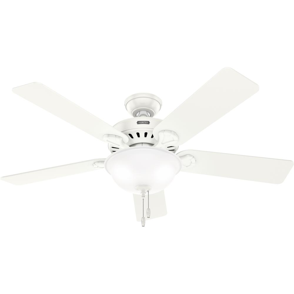 Hunter 52 inch Pro's Best ENERGY STAR® Fresh White Ceiling Fan with LED Light Kit and Pull Chain