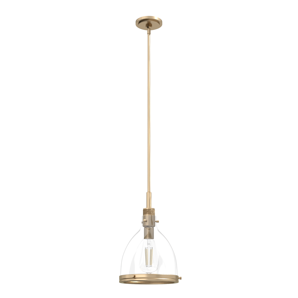 Hunter Van Nuys Alturas Gold with Clear Glass 1 Light Pendant Ceiling Light Fixture