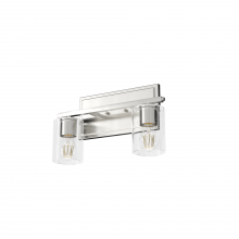 Hunter 48027 - Hunter Kerrison Brushed Nickel with Seeded Glass 2 Light Bathroom Vanity Wall Light Fixture