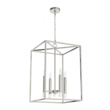 Hunter 19989 - Hunter Sunjai Brushed Nickel 4 Light Pendant Ceiling Light Fixture