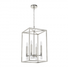 Hunter 19987 - Hunter Sunjai Brushed Nickel 4 Light Medium Pendant Ceiling Light Fixture