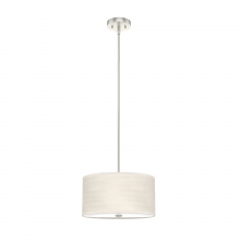 Hunter 19243 - Brushed Nickel with Painted Cased White Glass 2 Light Pendant Ceiling Light Fixture