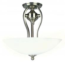 Yosemite Lighting 1321-3SN - Nickel Bowl Semi-Flush Mount