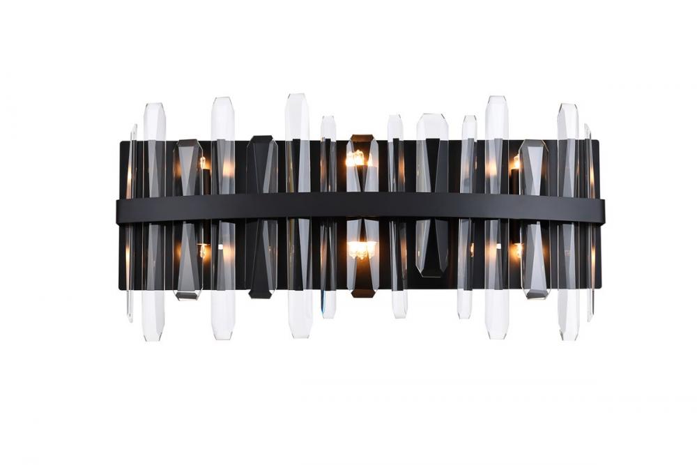 Serena 24 Inch Crystal Bath Sconce in Black