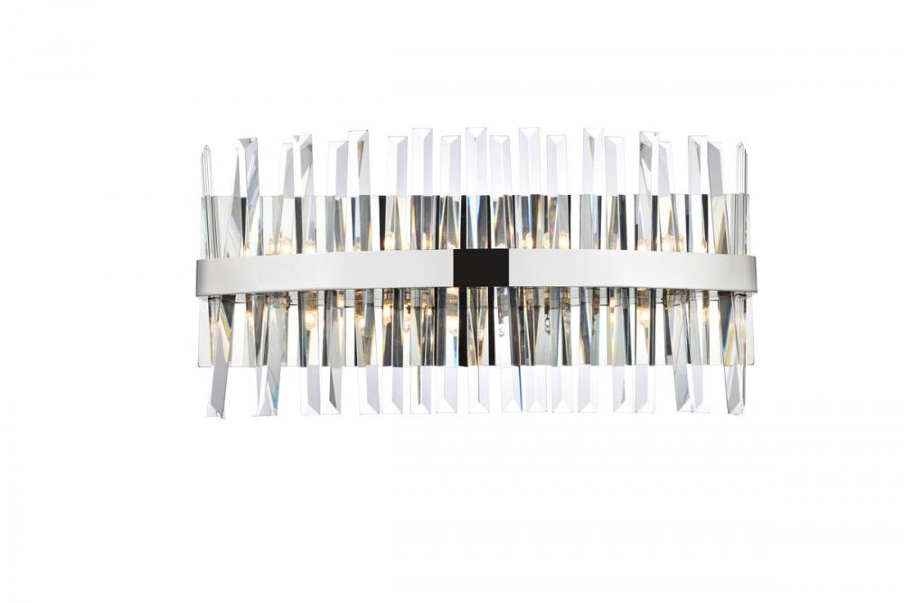 Serephina 24 Inch Crystal Bath Sconce in Chrome