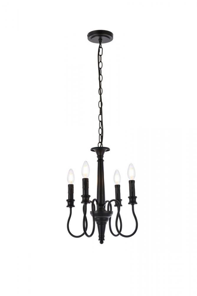 Flynx 4 lights pendant in black