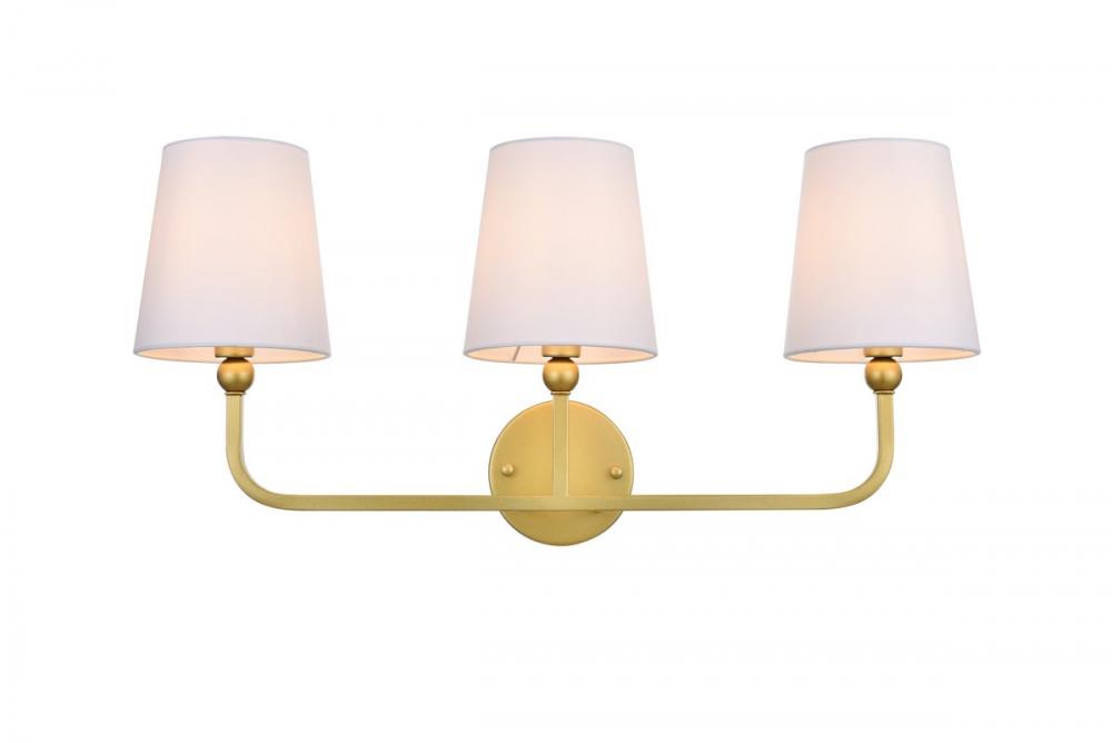 Colson 3 light Brass and Clear Bath Sconce