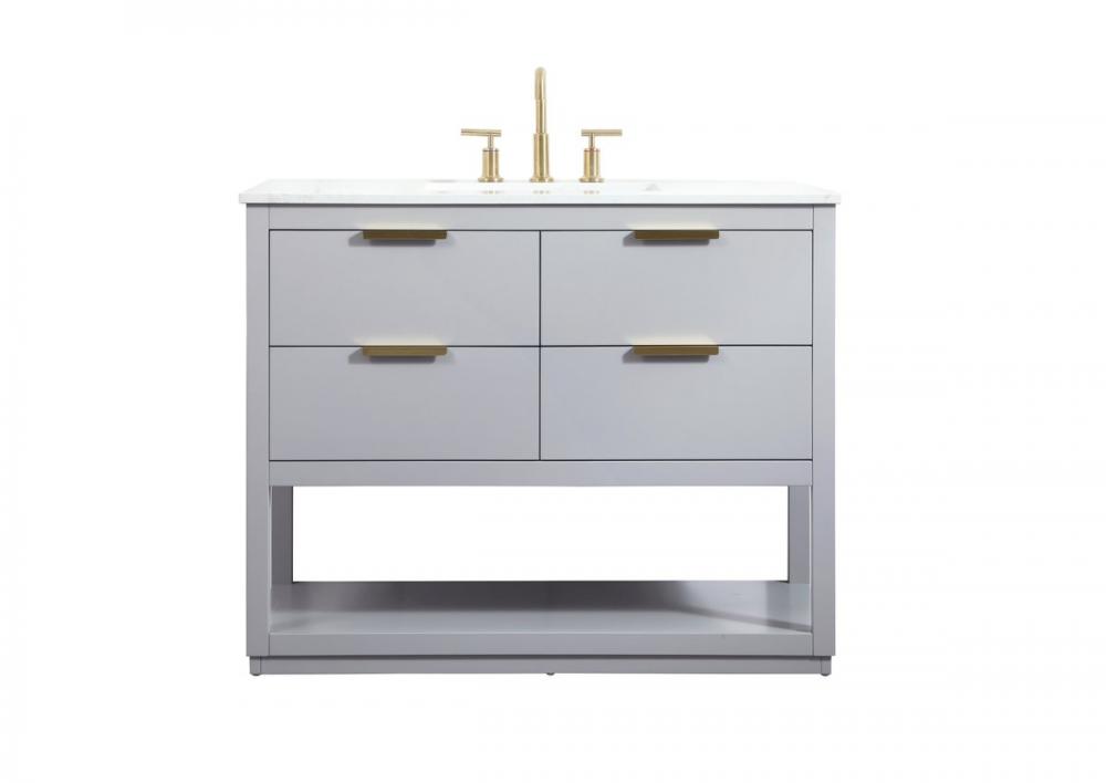 42 inch Single bathroom vanity in grey