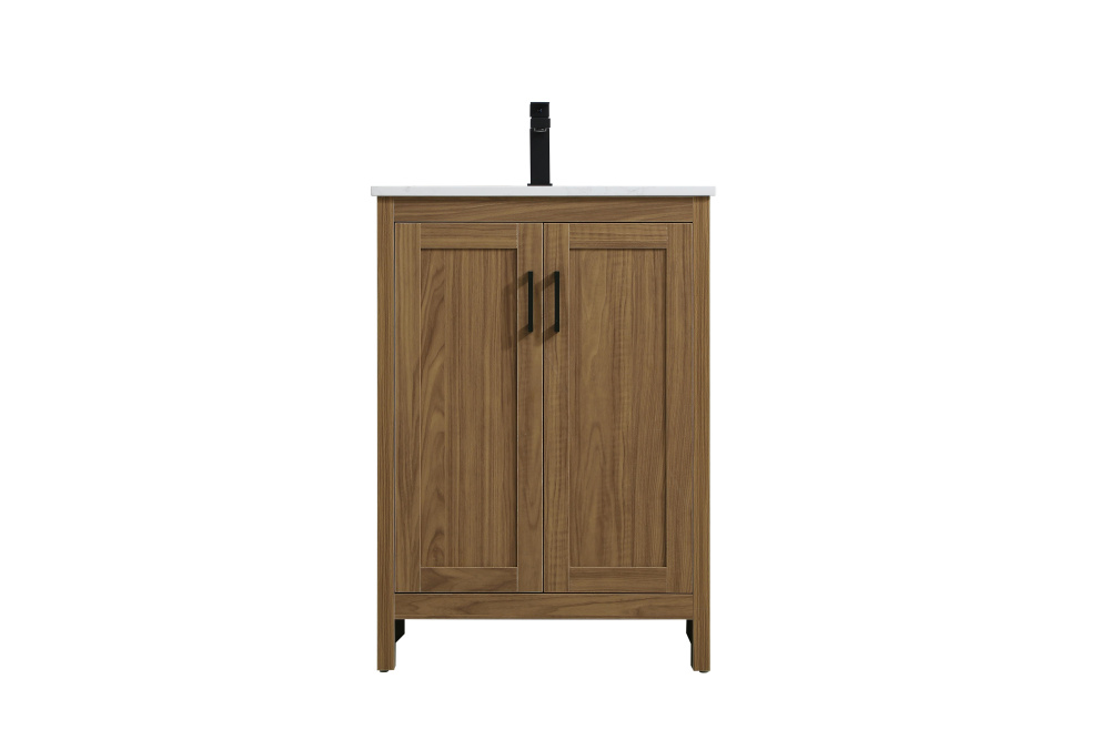 Finnley 24 inch Single Bathroom Vanity in Walnut Brown