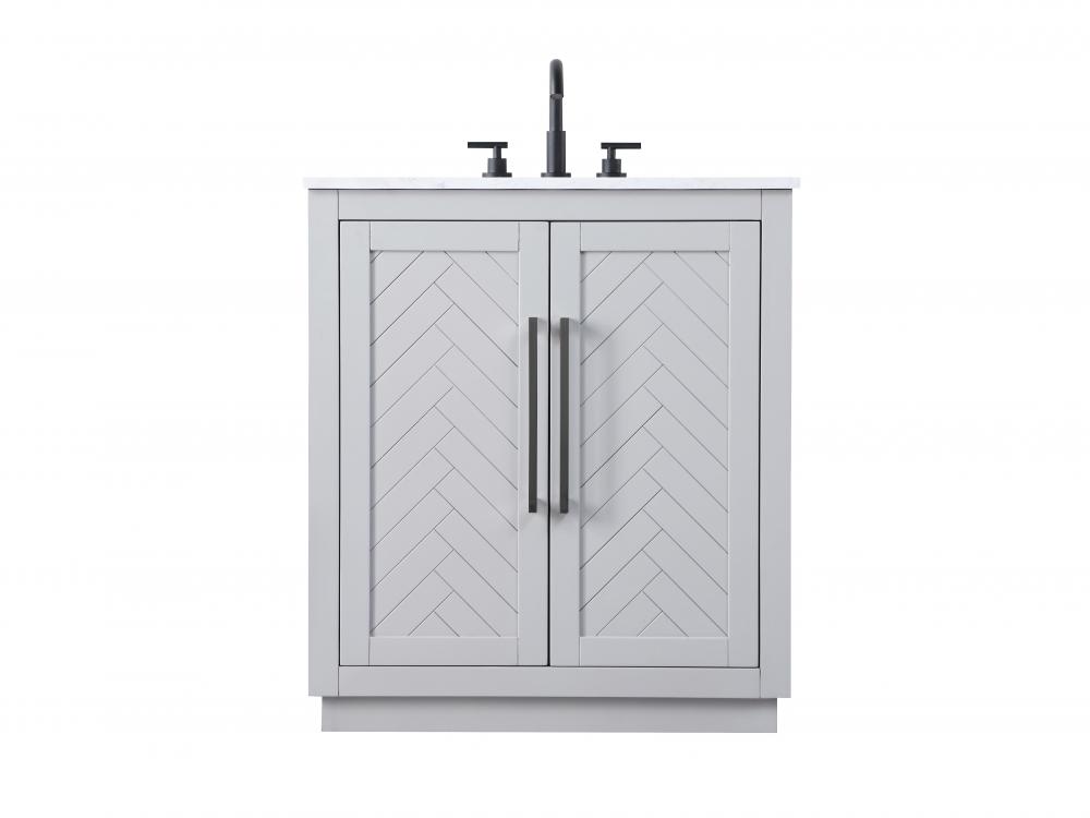 30 inch Single Bathroom Vanity in Grey