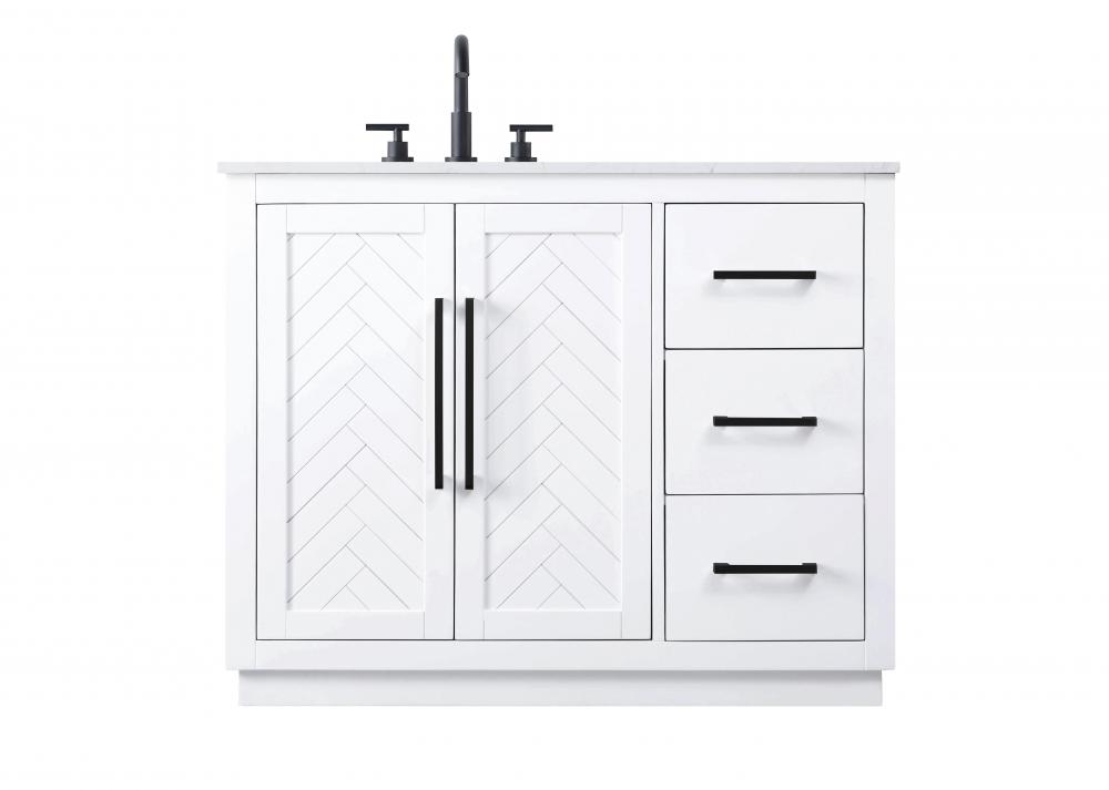 42 inch Single Bathroom Vanity in White