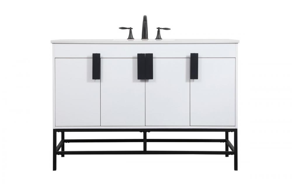 48 inch Single bathroom vanity in white