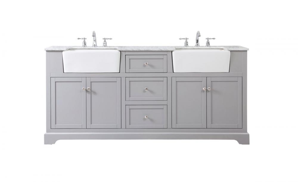 72 Inch Double Bathroom Vanity in Black