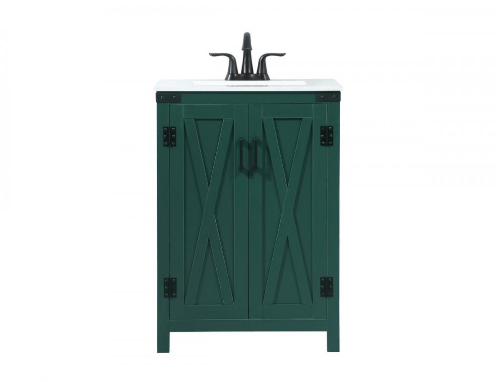 24 Inch Single Bathroom Vanity in Green