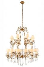 Elegant 1471G44GI - Diana 24 light Golden Iron Chandelier Clear Royal Cut Crystal