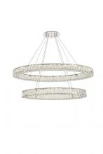 Elegant 3503D48C - Monroe Integrated LED Light Chrome Chandelier Clear Royal Cut Crystal