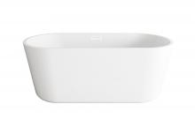 Elegant BT10659GW-WHT - 59 inch Soaking Bathtub in Glossy White with Polished White Trim