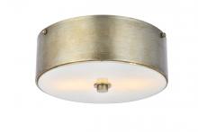 Elegant LD6023 - Hazen 2 Light 12 Inch Vintage Silver Flush Mount