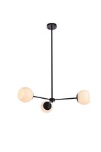 Elegant LD647D32BK - Briggs 32 Inch Pendant in Black with White Shade